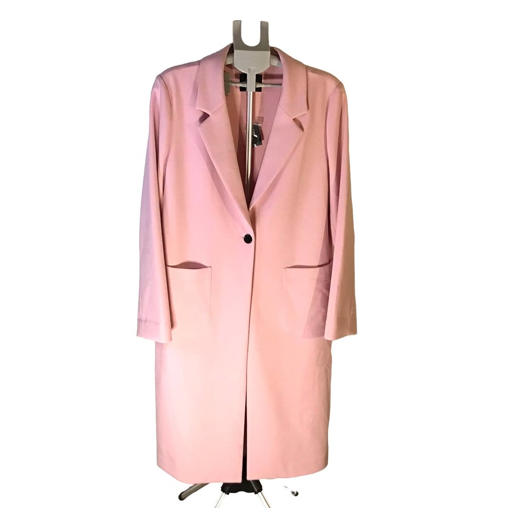 Express Single Button Soft Drape Pink Trench Coat Woman’s SZ  L NWT